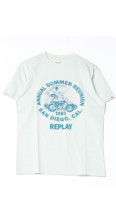 ベーシックジャ－ジーバイカープリントTシャツ